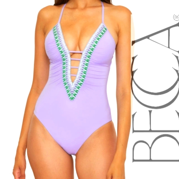 BECCA Other - BECCA Lavender and Green One Piece Swimsuit